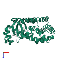 Peroxisome proliferator-activated receptor alpha in PDB entry 4bcr, assembly 1, top view.