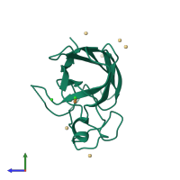 PDB entry 4bcy coloured by chain, side view.