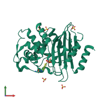 PDB entry 4bd0 coloured by chain, front view.