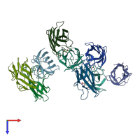 PDB entry 4bd4 coloured by chain, top view.