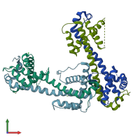 PDB entry 4bd7 coloured by chain, front view.