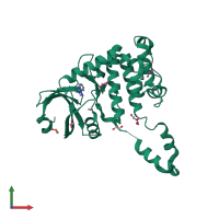 PDB entry 4bda coloured by chain, front view.