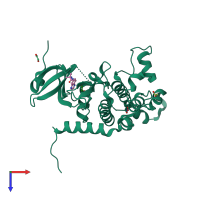 PDB entry 4bdd coloured by chain, top view.