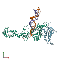 PDB entry 4bdz coloured by chain, front view.