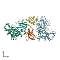 PDB entry 4bfb coloured by chain, front view.