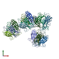 PDB entry 4bff coloured by chain, front view.