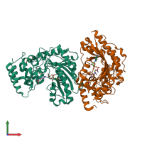 PDB entry 4bg4 coloured by chain, front view.