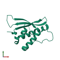 PDB entry 4bgj coloured by chain, front view.