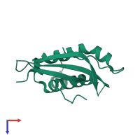 PDB entry 4bgj coloured by chain, top view.