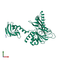 PDB entry 4bgm coloured by chain, front view.