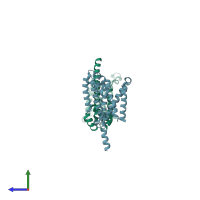 PDB entry 4bgn coloured by chain, side view.