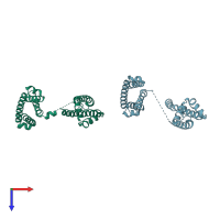 PDB entry 4bgn coloured by chain, top view.