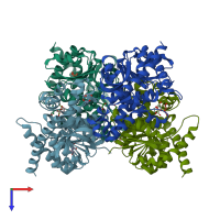 PDB entry 4bgv coloured by chain, top view.