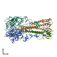 PDB entry 4bgz coloured by chain, front view.