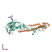 PDB entry 4bh4 coloured by chain, front view.