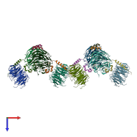 PDB entry 4bh6 coloured by chain, top view.