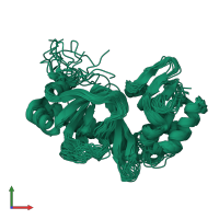 PDB entry 4bh9 coloured by chain, ensemble of 20 models, front view.