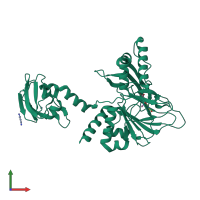 PDB entry 4bhi coloured by chain, front view.