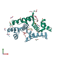 PDB entry 4bhx coloured by chain, front view.