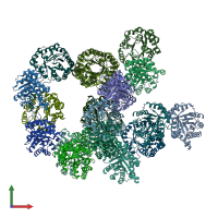 PDB entry 4bi5 coloured by chain, front view.