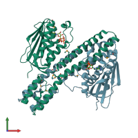 PDB entry 4biv coloured by chain, front view.