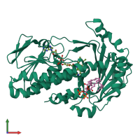 PDB entry 4bjy coloured by chain, front view.