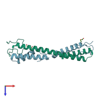 PDB entry 4bk0 coloured by chain, top view.