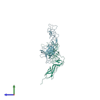 PDB entry 4bk4 coloured by chain, side view.