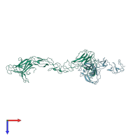 PDB entry 4bk4 coloured by chain, top view.