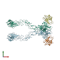 PDB entry 4bkf coloured by chain, front view.