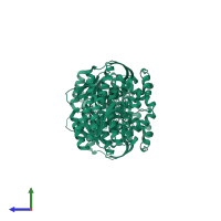 Enoyl-[acyl-carrier-protein] reductase [NADH] in PDB entry 4bkq, assembly 1, side view.