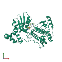 PDB entry 4bky coloured by chain, front view.