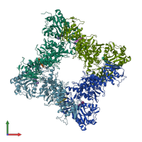 PDB entry 4bld coloured by chain, front view.