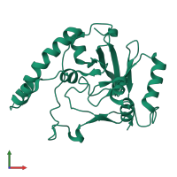 PDB entry 4blf coloured by chain, front view.