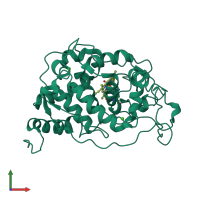 PDB entry 4blk coloured by chain, front view.