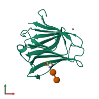 PDB entry 4bmb coloured by chain, front view.