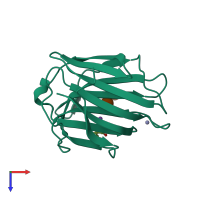 PDB entry 4bmb coloured by chain, top view.