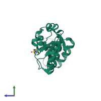 PDB entry 4bmd coloured by chain, side view.