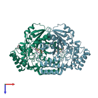 PDB entry 4bmk coloured by chain, top view.