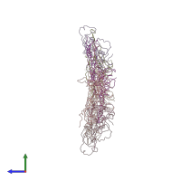 PDB entry 4bml coloured by chain, side view.