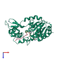 PDB entry 4bn4 coloured by chain, top view.