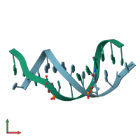 PDB entry 4bna coloured by chain, front view.