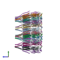 PDB entry 4bog coloured by chain, side view.