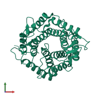 PDB entry 4bok coloured by chain, front view.