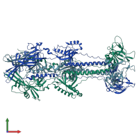 PDB entry 4bom coloured by chain, front view.