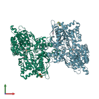 PDB entry 4bqi coloured by chain, front view.