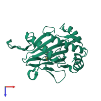 PDB entry 4bqy coloured by chain, top view.