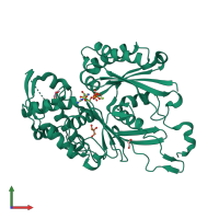 PDB entry 4bqz coloured by chain, front view.