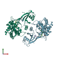 PDB entry 4br3 coloured by chain, front view.