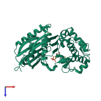 PDB entry 4br7 coloured by chain, top view.